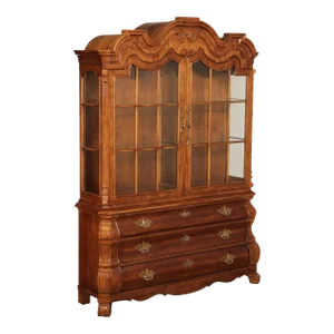 1980s Henredon Viennese Collection Baroque Style Bombe China Cabinet