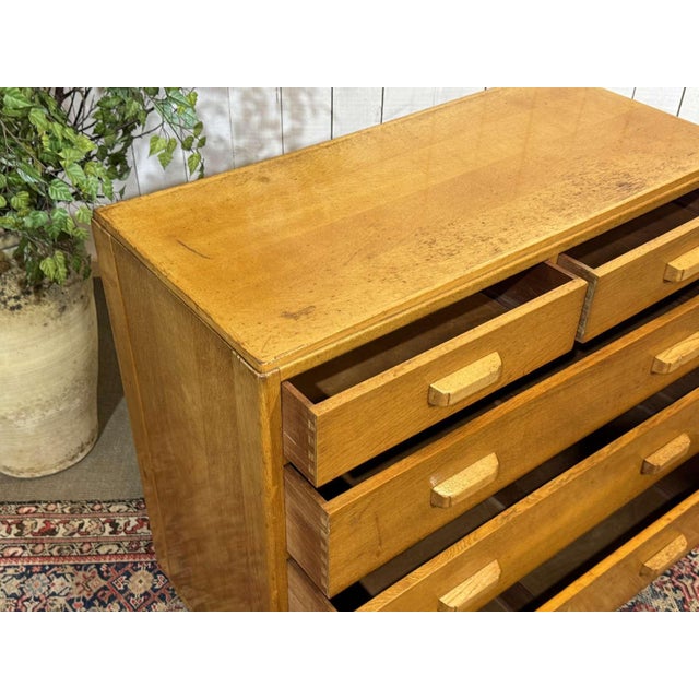 Brown English Oak Chest of Drawers, 1950s For Sale - Image 8 of 15