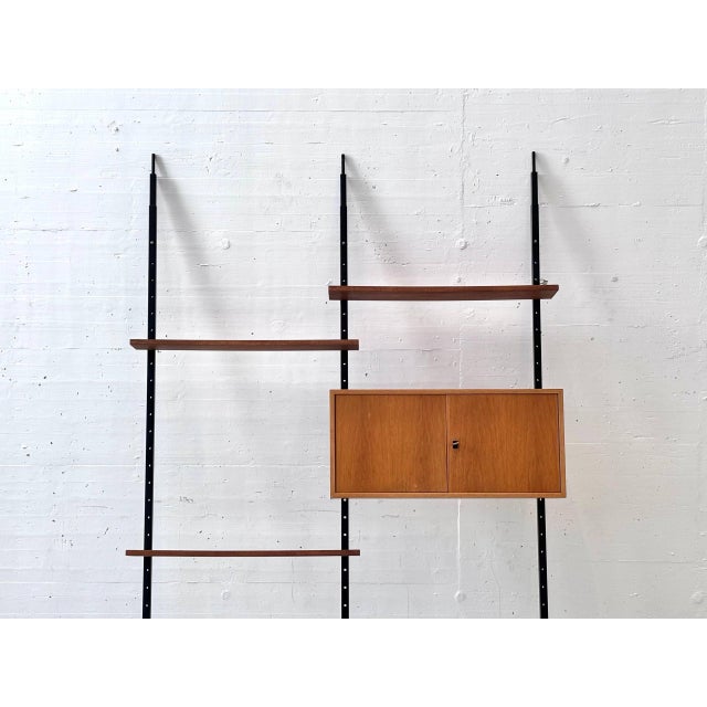 Wood Telescopic Wall Shelf with Hanging Cabinet, 1960s For Sale - Image 7 of 17