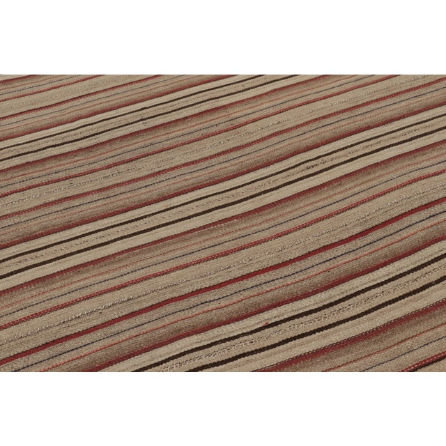 1950s Vintage Persian Kilim, Tribal Rug in Polychromatic Stripes For Sale - Image 5 of 7