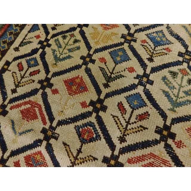 Tan 1920s Vintage Distressed Caucasian Daghestan Prayer Rug - 3'3"x 5' For Sale - Image 8 of 13