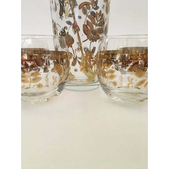 Mid-Century Modern Mid-Century Modern Culver Chantilly Mixer Set With Four Roly Poly Glasses. Very Retro! For Sale - Image 3 of 4