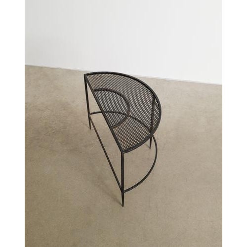 French Mid Century Console Side Table in Black Metal by Mathieu Matégot, 1950s For Sale - Image 3 of 5