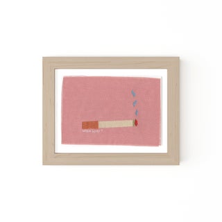 Lucinda the Rust Cigarette by Willa Heart in Natural Frame, Mini Art Print For Sale