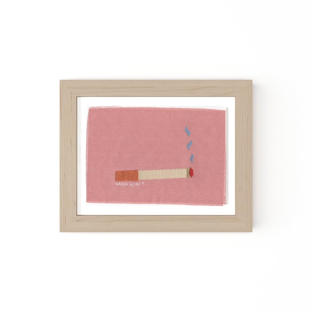 Lucinda the Rust Cigarette by Willa Heart in Natural Frame, Mini Art Print For Sale