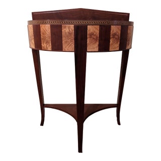 1980s Century Art Deco Demilune Console Accent Table For Sale