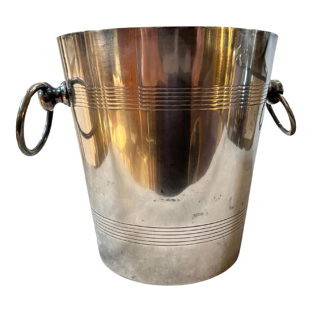 1950s Art Deco Silver Plated French Wine Cooler For Sale