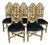 1900 Italian Rococo Gold Beech Black Velvet Dining Chairs - Set of 6 Pc For Sale