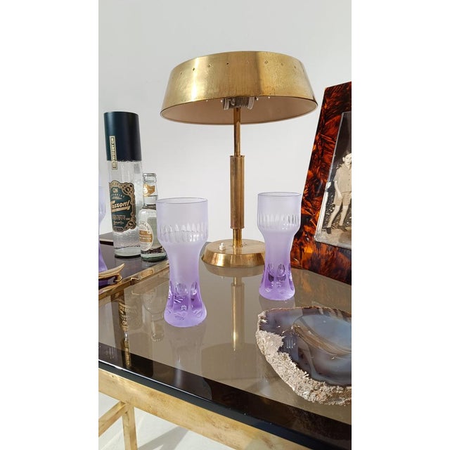 Long Space Age Drink Tumbler Glasses & Jug Set in Pale Lilac Frost Crystal, 1960s, Set of 7 For Sale - Image 3 of 18