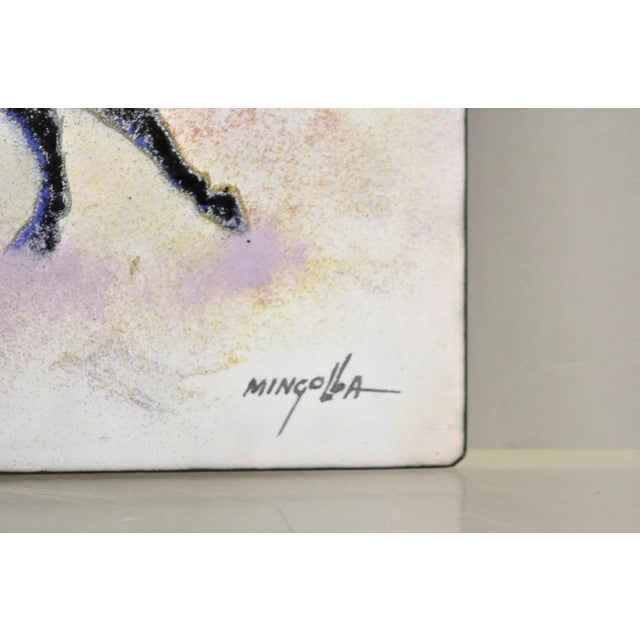 Late 20th Century Dom Dominic Mingolla Enamel on Copper Painting Spanish Matador 9 X 12 - A Pair For Sale - Image 9 of 11
