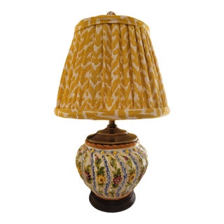 Vintage Italian Small Lamp With Fermoie Lampshade For Sale