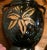 Striking Arts and Crafts style Black Urn w/ Day Lilies . Many uses for this beautiful large jar.! Use without its lid- as...