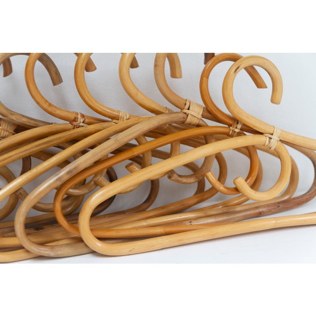 Vintage Italian Bamboo and Rattan Coat Hangers, 1960s, Set of 11 For Sale - Image 11 of 13