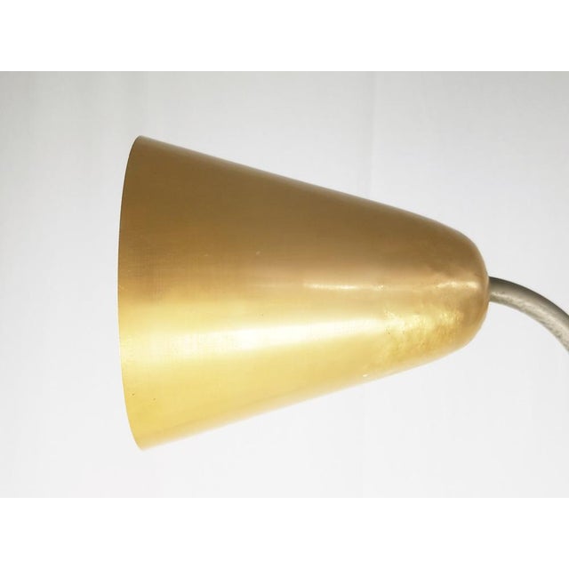 Cream Italian Rationalist Anodized Aluminum and Nickel-Plated Brass Wall Lamp, 1940s For Sale - Image 8 of 9