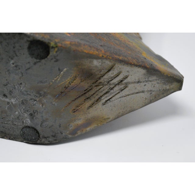 Brown Signed Raku Pottery Abstract Sculptural Art Vase For Sale - Image 8 of 13
