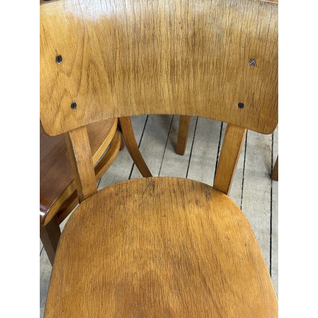 Vintage Bistro Chairs in Wood from Thonet, 1960s, Set of 6 For Sale - Image 10 of 12