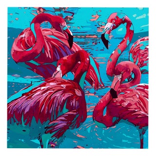 Rafał Gadowski, Flamingos 34, 2026, Oil on Canvas For Sale