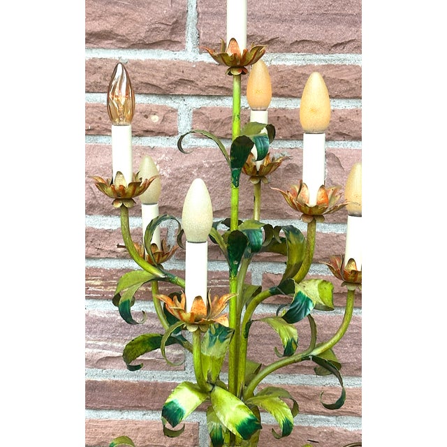 Vintage Italian Florentine Metal Table Lamp, 1960s For Sale - Image 4 of 12