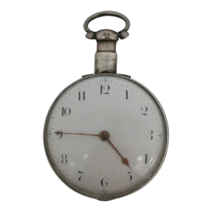 Antique 1814 London England Sterling Silver Pocket Watch Clock Key Wound