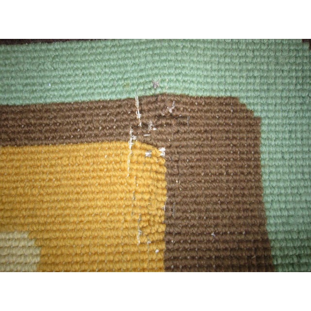 1950s Belgian Geometric Design Rug-5′8″ × 6′6″ For Sale - Image 4 of 13