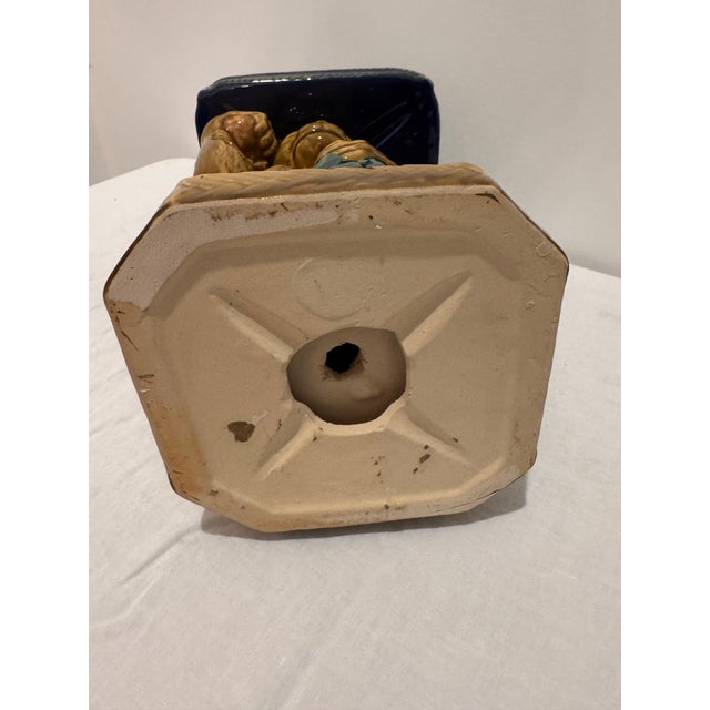 Vintage Majolica Monkey Figural Pedestal Stand For Sale - Image 10 of 10