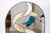 Art Nouveau Art Nouveau Style Stained Glass Wall Mounted Mirror 1973 Carver's Guild Flight For Sale - Image 3 of 7