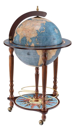 Da Vinci Blue Dust Bar Globe by Zoffoli Mappamondi