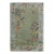 Rug & Kilim Chinese Style Art Deco Rug in Green with Blue Border & Floral Patterns - 4'x6' For Sale