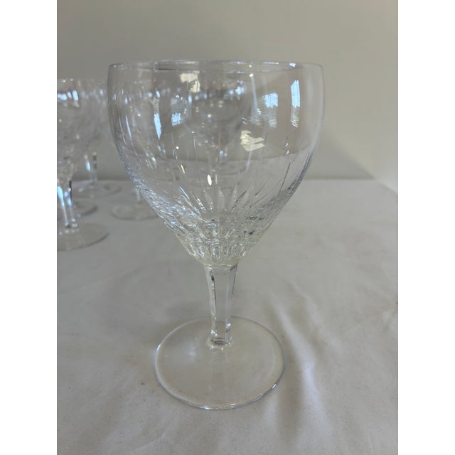 Mid 20th Century Vintage Josair Crystal Water Goblets, Set of 8 For Sale - Image 5 of 7