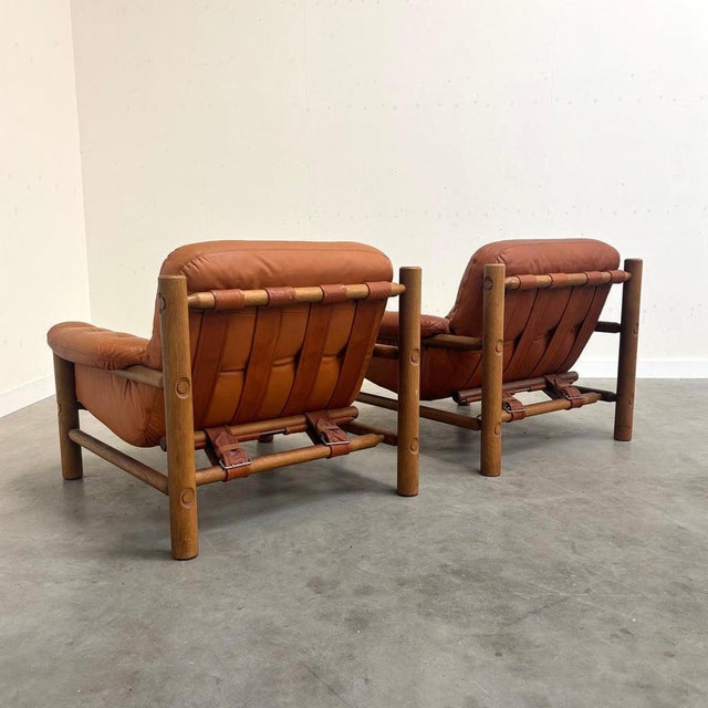 Wood Vintage Brutalist Lounge Chairs, 1960s, Set of 2 For Sale - Image 7 of 16