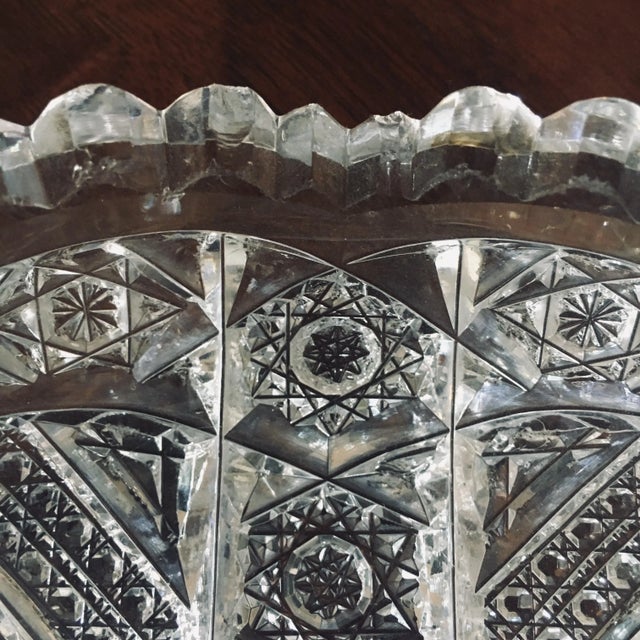 Late 19th Century 6” American Brilliant Period Cut Glass Low Bowl For Sale - Image 5 of 12