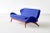 Blue Blue Raf Simons Fabric & Walnut Sofa by Luigi Tiengo for Cimon, 1963 For Sale - Image 8 of 11