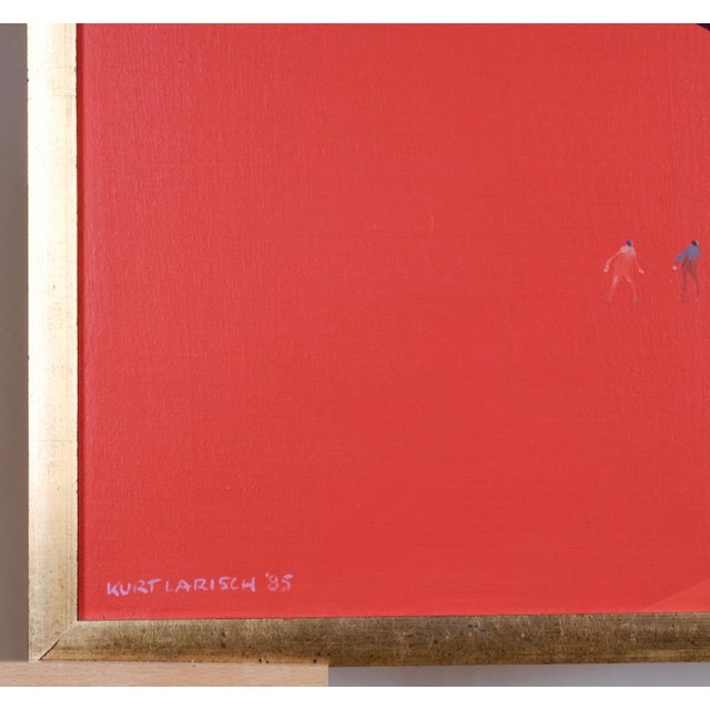 1985 Kurt Larisch "E-94" Original One of a Kind Painting Gilded Metal Frame Oil on Canvas For Sale In San Diego - Image 6 of 8