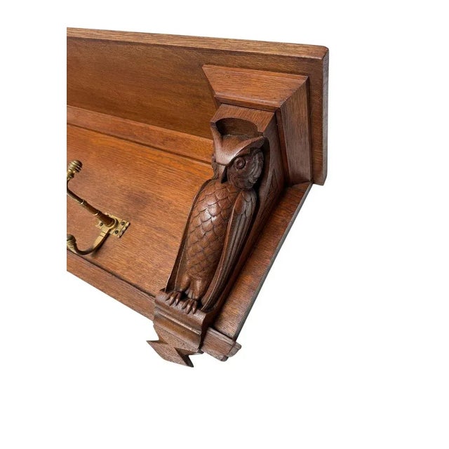 Brown Arts & Crafts Wall Coat Rack by Kobus De Graaff, 1900s For Sale - Image 8 of 11