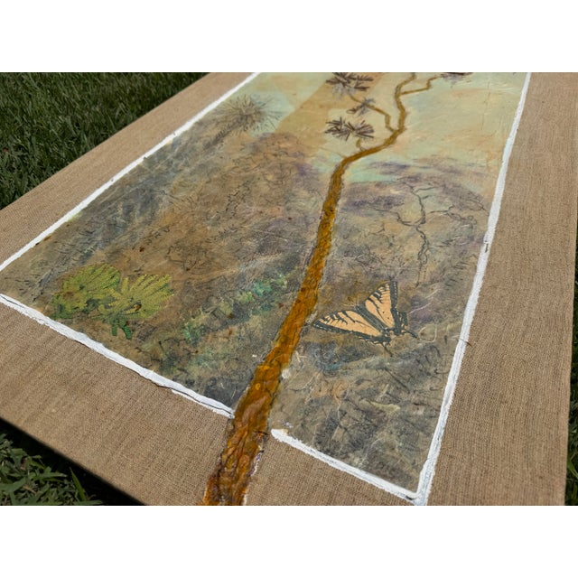 “The Haunt of the Butterfly” — Vintage Signed Original Mixed-Media Botanical Collage For Sale In Naples, FL - Image 6 of 16