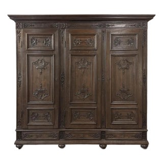 Grand 19th Century Louis XIV Liegeoise Triple Armoire For Sale
