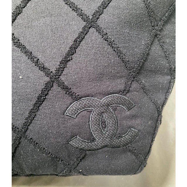 Chanel Black Canvas Raw Edge Tote Bag For Sale In Philadelphia - Image 6 of 9