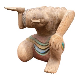 Vintage Figurative Polychrome Table Base For Sale