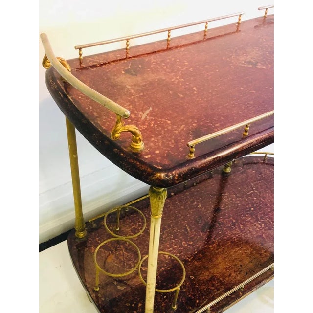 Aldo Tura Goatskin Bar Cart For Sale - Image 10 of 11