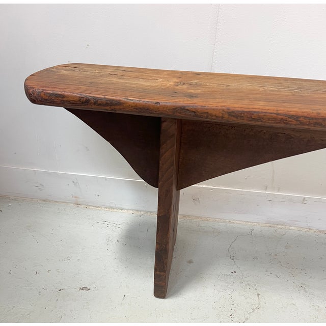 Farmhouse Table Bench in Elm For Sale - Image 10 of 12