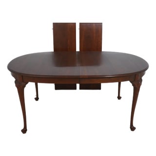Stickley Queen Anne Cherry Dining Room Table W. 2 Leaves For Sale