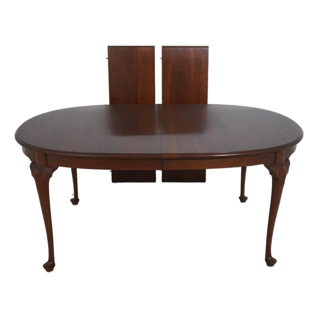 Stickley Queen Anne Cherry Dining Room Table W. 2 Leaves For Sale