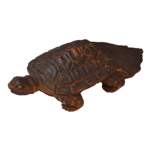 Japanese Hand Carved Wood Minogame Turtle Signed
