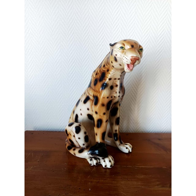 Unknown, Vintage Ceramic Leopard, 1970s, Ceramic For Sale - Image 9 of 9