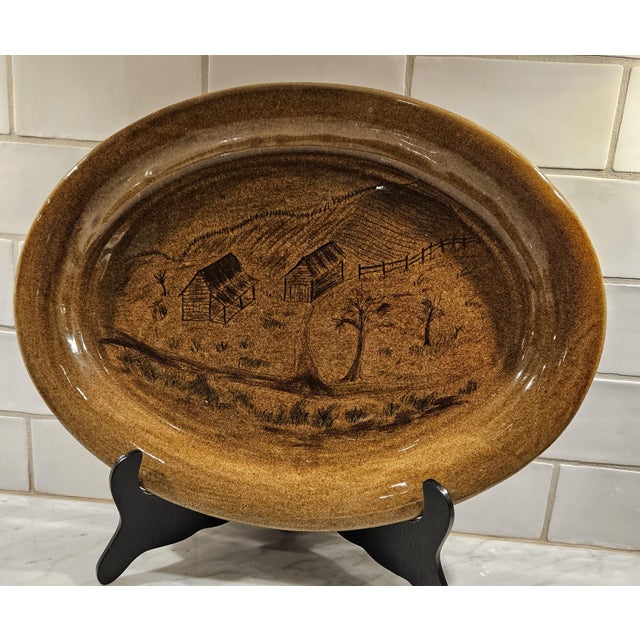 Vintage Otis Norris Farm Scene Platter For Sale - Image 4 of 11