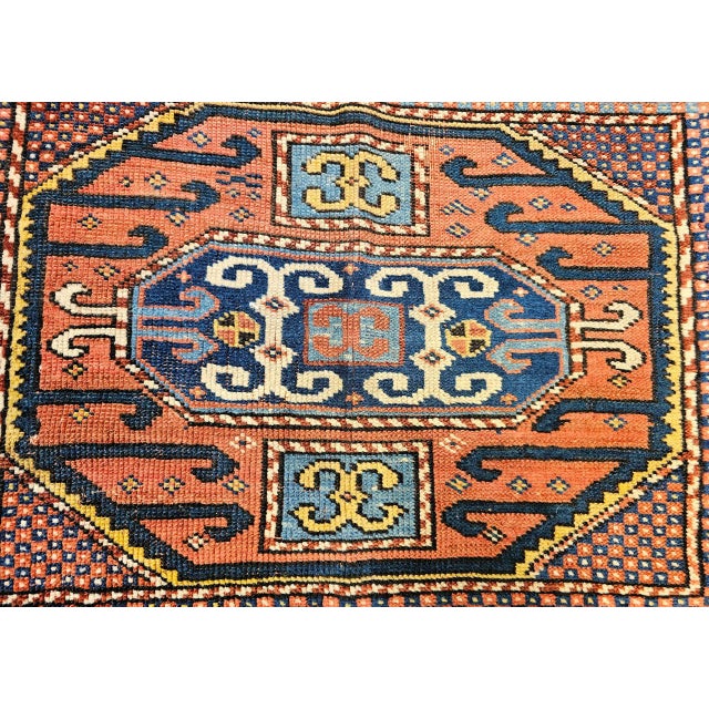 Antique Karachov Kazak Area Rug, Hand-Knotted Wool, Caucasus, 1800s, 4' x 7' For Sale - Image 13 of 16
