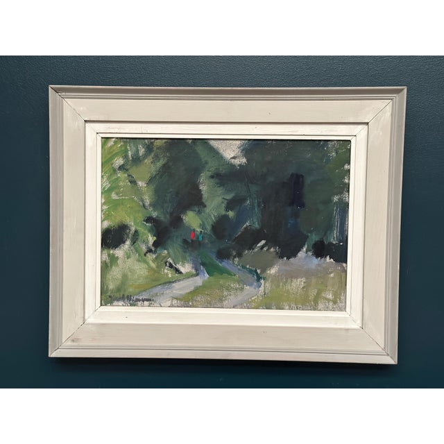 Karl Niemann, Figures on Winding Path, 1950s, Oil Painting on Canvas, Framed For Sale - Image 15 of 18