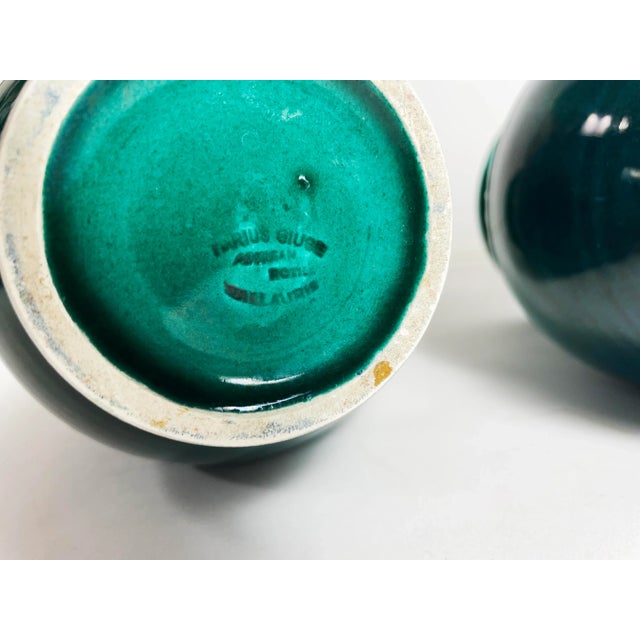 Pair of Green Marius Giuge Vallauris Vases For Sale - Image 9 of 9