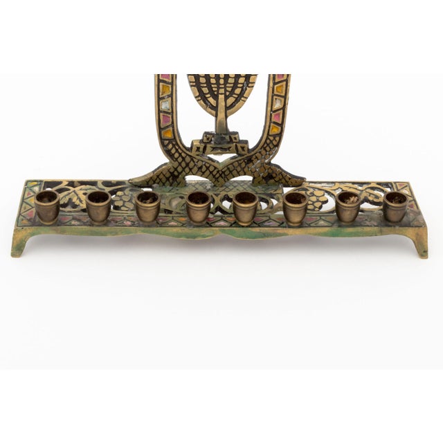 Collection of Three Judaica Brass Candelabra For Sale - Image 16 of 18