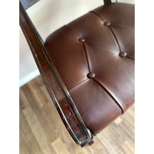 Henredon Henredon Acquisitions Regency Style Leather Armchair For Sale - Image 4 of 8